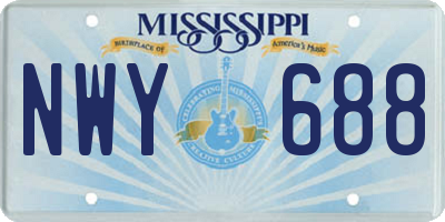 MS license plate NWY688