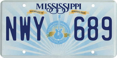 MS license plate NWY689
