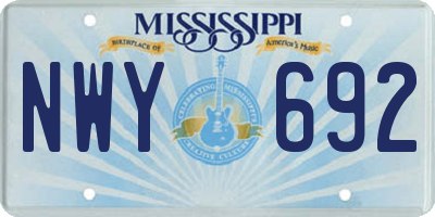 MS license plate NWY692