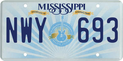 MS license plate NWY693