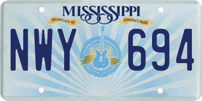 MS license plate NWY694