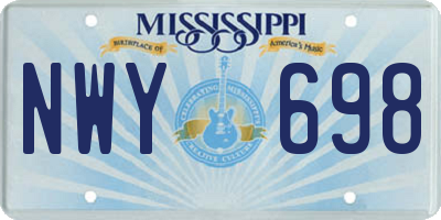 MS license plate NWY698