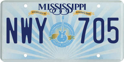 MS license plate NWY705