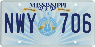 MS license plate NWY706