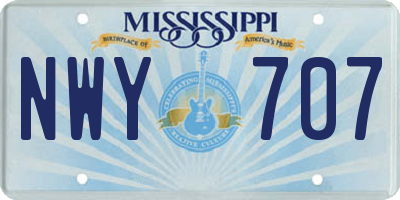 MS license plate NWY707