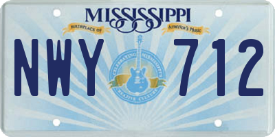 MS license plate NWY712