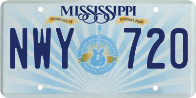 MS license plate NWY720