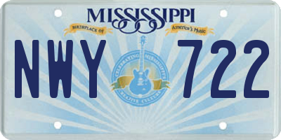 MS license plate NWY722