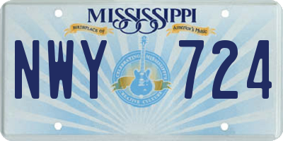 MS license plate NWY724