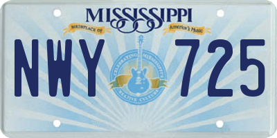 MS license plate NWY725
