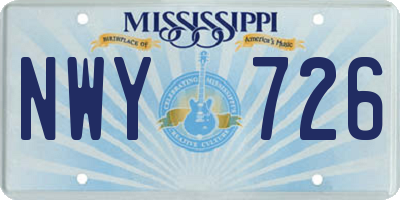 MS license plate NWY726