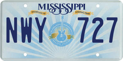 MS license plate NWY727
