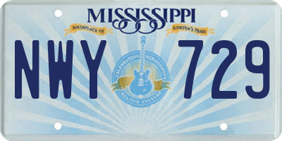 MS license plate NWY729