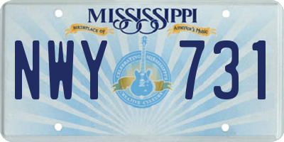 MS license plate NWY731