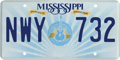 MS license plate NWY732