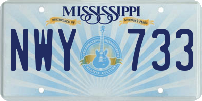 MS license plate NWY733