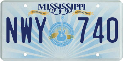 MS license plate NWY740
