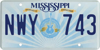 MS license plate NWY743