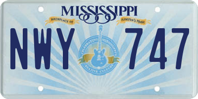 MS license plate NWY747