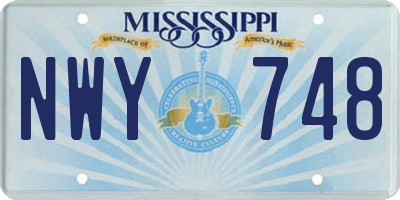 MS license plate NWY748
