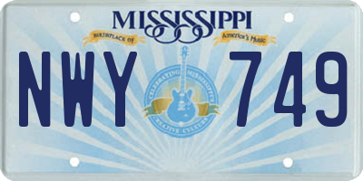MS license plate NWY749