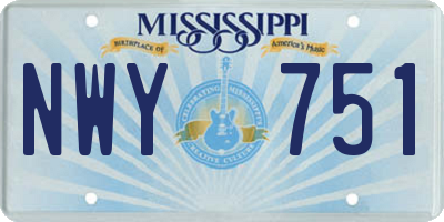 MS license plate NWY751