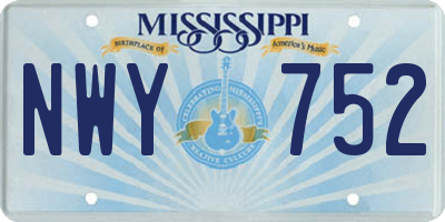 MS license plate NWY752