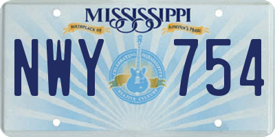 MS license plate NWY754