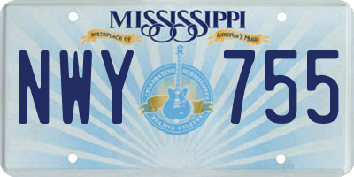 MS license plate NWY755