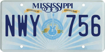MS license plate NWY756