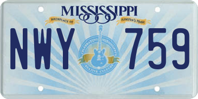 MS license plate NWY759
