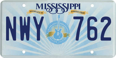 MS license plate NWY762