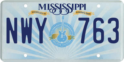 MS license plate NWY763
