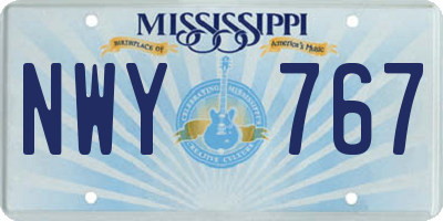 MS license plate NWY767