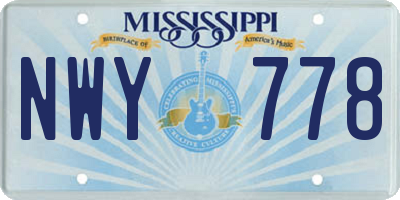 MS license plate NWY778