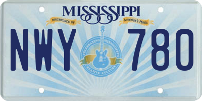 MS license plate NWY780