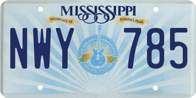 MS license plate NWY785