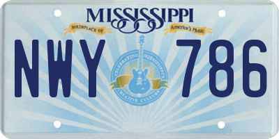 MS license plate NWY786