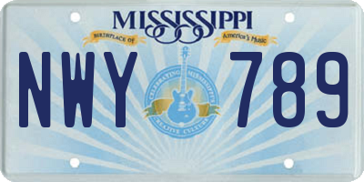 MS license plate NWY789