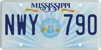 MS license plate NWY790