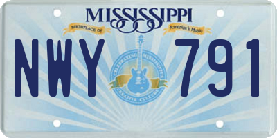 MS license plate NWY791