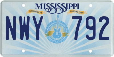 MS license plate NWY792