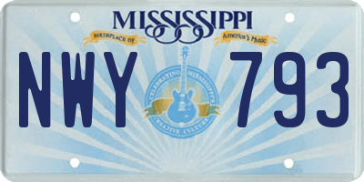 MS license plate NWY793