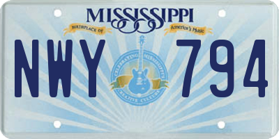 MS license plate NWY794