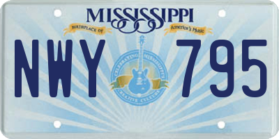 MS license plate NWY795