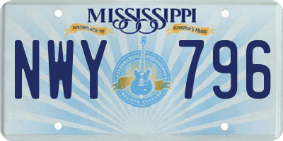 MS license plate NWY796