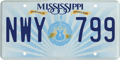 MS license plate NWY799