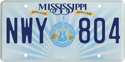 MS license plate NWY804