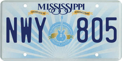 MS license plate NWY805