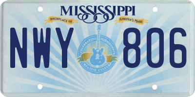 MS license plate NWY806